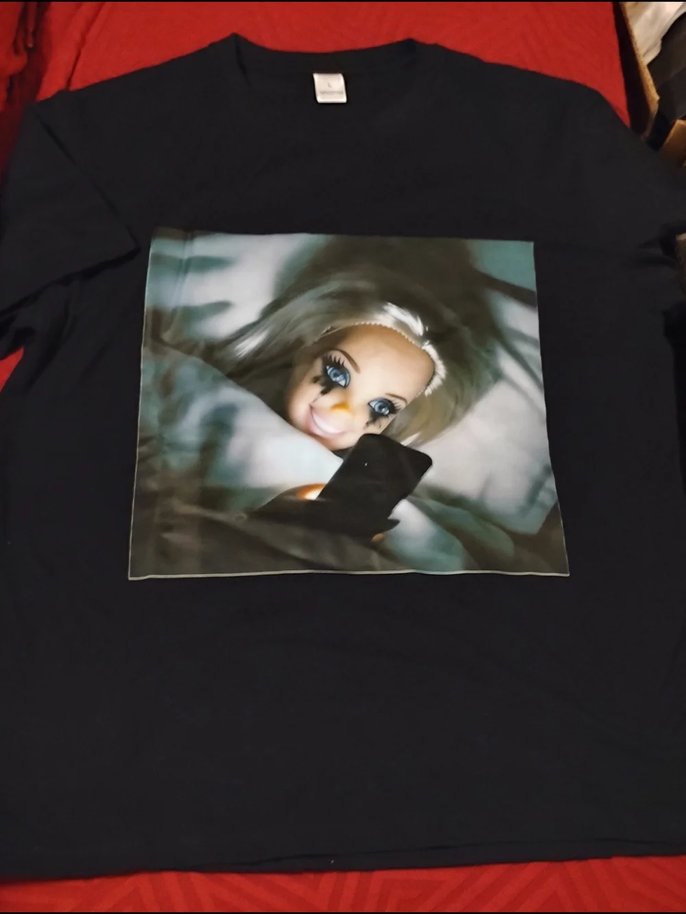 Black Cat with the iced out grill lol Graphic Themed T-Shirt - Black nwot